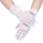 Wrist Length Transparent Mesh Lace Thin Bridal Gloves