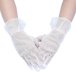 Wrist Length Transparent Mesh Lace Thin Bridal Gloves