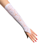 Ladies' long lace bright diamond bridal gloves with hooked fingers