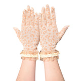 Ladies' Sexy Leopard Print Mesh Short Gloves