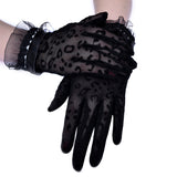 Ladies' Sexy Leopard Print Mesh Short Gloves