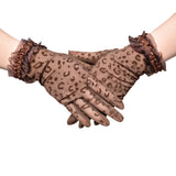 Ladies' Sexy Leopard Print Mesh Short Gloves