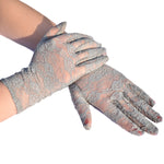 Ladies' Thin Floral Lace Short Gloves