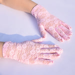 Ladies' Thin Floral Lace Short Gloves