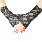 20cm Ladies Floral Lace Fingerless Gloves