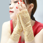 20cm Ladies Floral Lace Fingerless Gloves