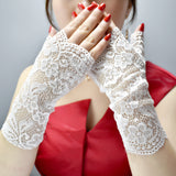 20cm Ladies Floral Lace Fingerless Gloves