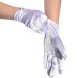 French retro style satin pearl gloves for women, short bridal gloves, dance cosplay performance party gloves