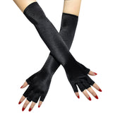 Retro Party Dance Half Finger Satin Gloves