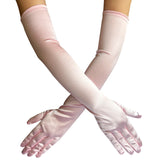 Elbow Length Satin Gloves for Weddings Cosplay 1920s Retro Ball