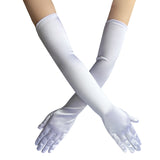 Elbow Length Satin Gloves for Weddings Cosplay 1920s Retro Ball