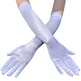 Women's Retro Style Long Performance Satin Gloves