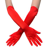 Women's Retro Style Long Performance Satin Gloves