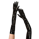 Elbow Length Glossy Patent Leather Catwoman Gloves Sexy