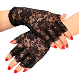 #1102 Half Finger Lace Gloves Short