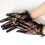 #1103 Wrist Length Floral Lace Gloves