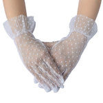 #1133 Polka dot yarn gloves short