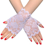 #1134 Fingerless Lace Gloves Short