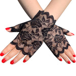 #1134 Fingerless Lace Gloves Short