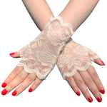 #1134 Fingerless Lace Gloves Short