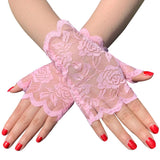 #1134 Fingerless Lace Gloves Short