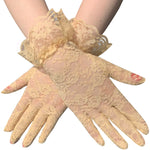 #1137 Plum flower short lace gloves with purfle