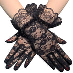 #1137 Plum flower short lace gloves with purfle