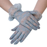 #1137 Plum flower short lace gloves with purfle