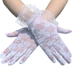 #1137 Plum flower short lace gloves with purfle