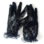 #1103 Wrist Length Floral Lace Gloves