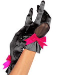 #1221 Vintage prom gloves with fishnet and bow-knot