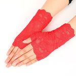 #1139 Retro Lace Stretch Fingerless Wrist Gloves Goth